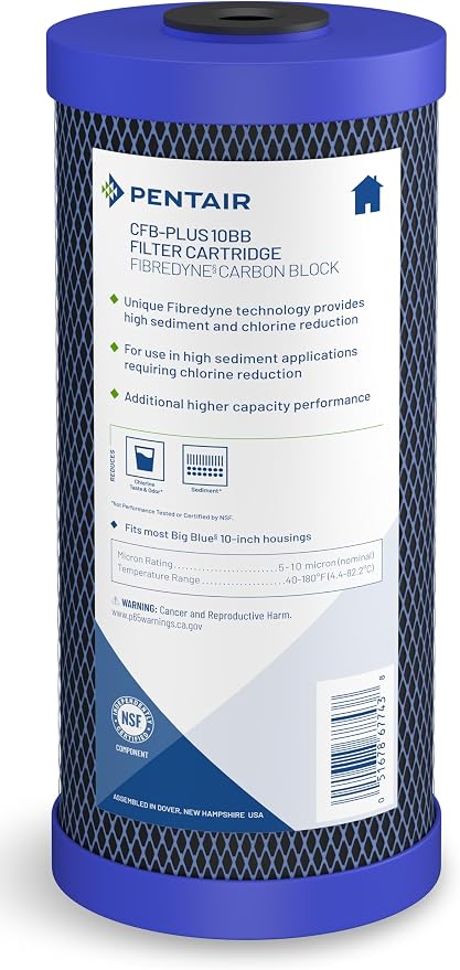 Pentair Pentek CFB-Plus10BB Big Blue Carbon Water Filter, Whole House Fibredyne by PENTAIRPENTEK