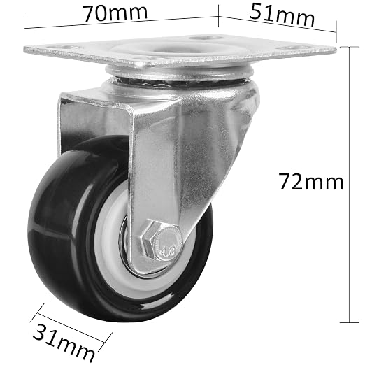 Finnhomy Swivel Casters Wheels Set of 4 Heavy Duty Plate Casters 2 Inch Premium - Image 3