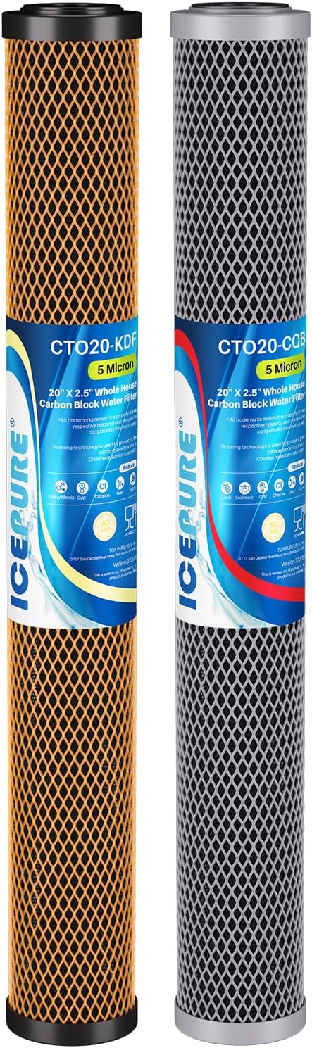 ICEPURE 2.5"x 20" Whole House Water Filter, 2-Stage Water Filtration System by ICEPURE