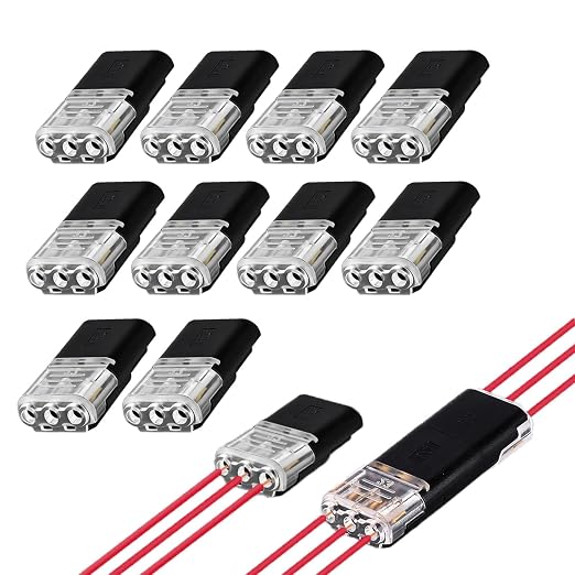 3-Pin Quick Wire Connector, LED Strip Light Connector, Pluggable Low Voltage by DFCROMI