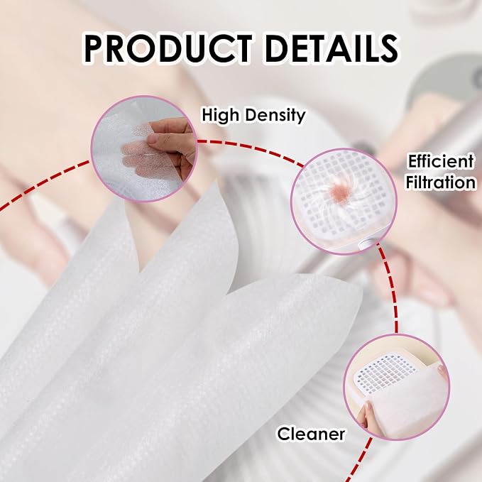 300 Sheets Nail Dust Collector Filter Paper: Disposable Dust Vacuum Filter - Image 3