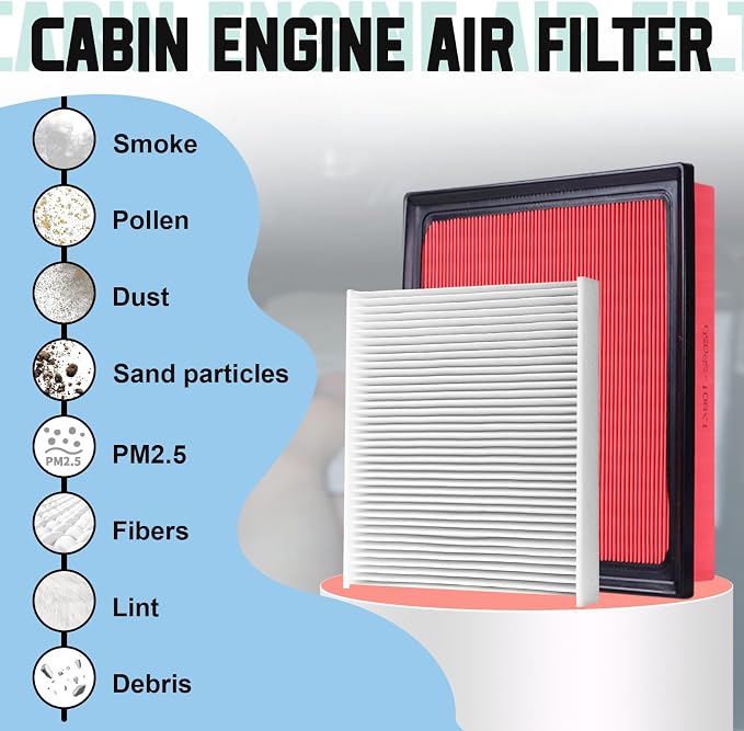 Engine Cabin Air Filter Kit Compatible - Image 5