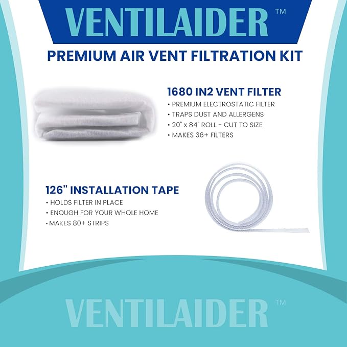Vent Filter Set 20" x 84" Electrostatic Media + 126" of Tape - Image 6