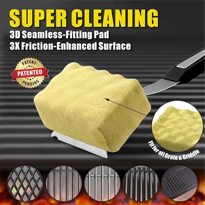 GRILLART Grill Brush Bristle Free. Upgraded BBQ Replaceable Cleaning Head - Image 3