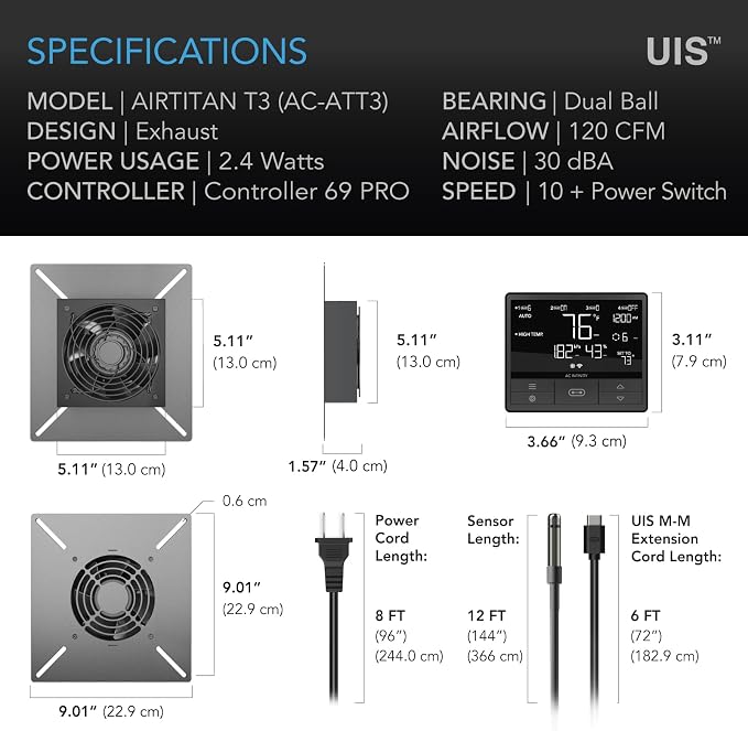 AC Infinity AIRTITAN T3, Ventilation Exhaust Fan 6" - Image 6