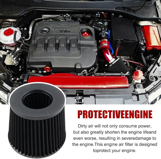 HZEL Universal Clamp-On Air Intake Filter, 76 90 102MM High Performance - Image 4