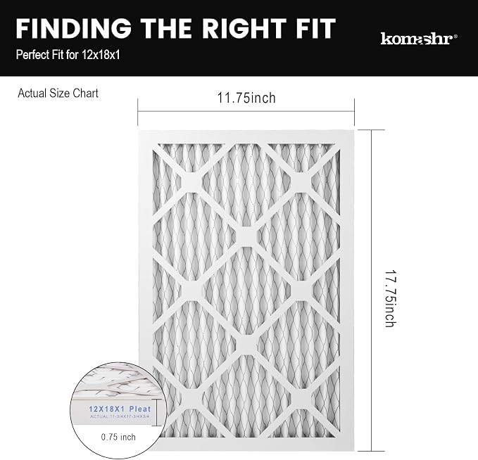 12x18x1 Air Filter MERV 8, HVAC/Furnace AC Filter Replacement, Dust - Image 2