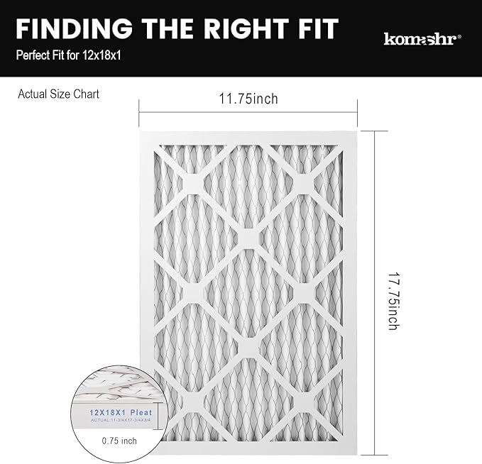 12x18x1 Air Filter MERV 8, HVAC/Furnace AC Filter Replacement, Dust - Image 2