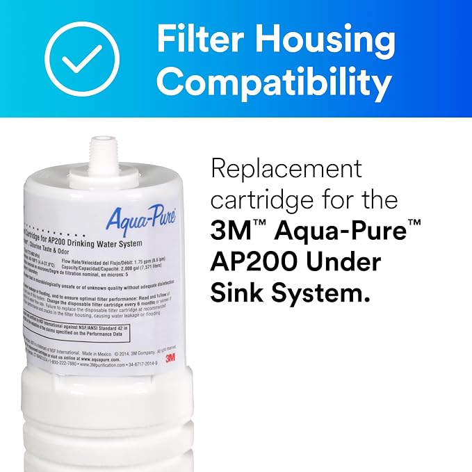 3M Aqua-Pure Under Sink Replacement Water Filter Cartridge AP217, - Image 2