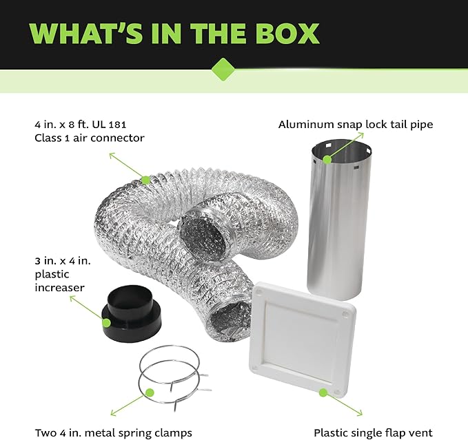Homewerks HW481-UL181 Wall Vent Duct Kit - Image 4