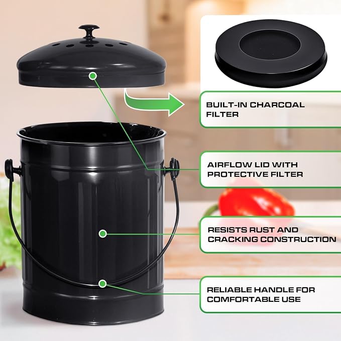 Plexon Black Metal Compost Bin - Image 3