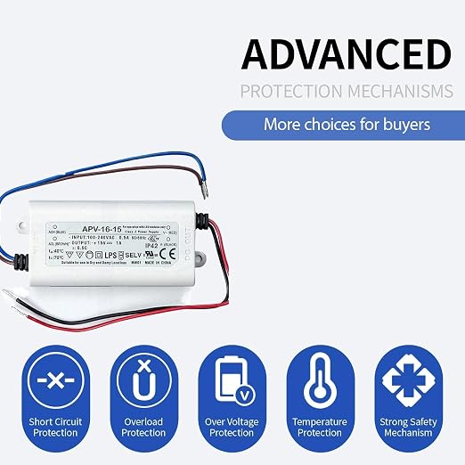 APV-16-15 15W Single Output Enclosed Switching Power Supply, 15V 1A, 90-264VAC - Image 5