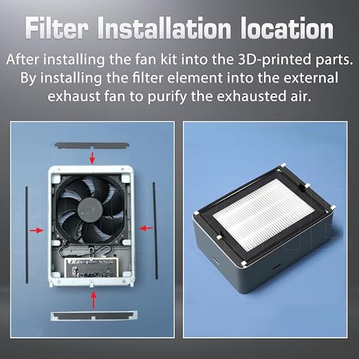 2PK for X2D/P2S Air Filter -1xExhaust Fan Filter + 1xChamber Filter for Bambu - Image 8