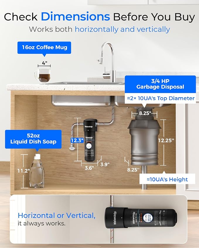 Waterdrop 10UA Under Sink Water Filter System, Bad Taste & Odor, Under Counter - Image 5