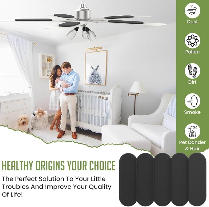 Universal Ceiling Fan Air Filters, Easy-Stick Air Purifier Pads - Image 7