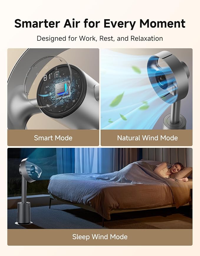 DREAME Bladeless Tower Fan for Bedroom, Smart Standing Fan - Image 8