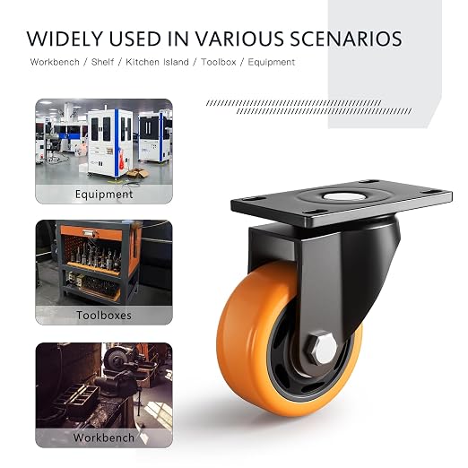 3 Inch Heavy Duty Caster Wheels, Industrial Casters Set of 4 Load 1200lbs - Image 7
