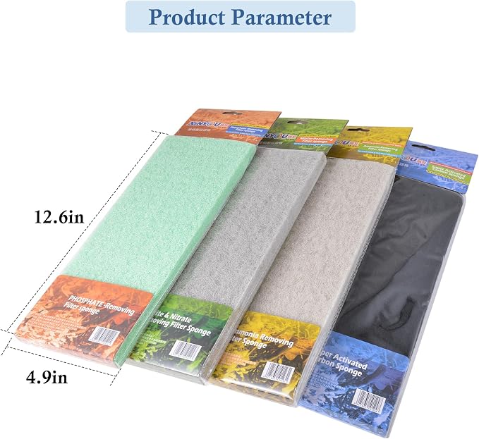 4-Pack Mixed Aquarium Sponge Filter Pad, Cut-to-Fit Aquarium Foam - Image 4