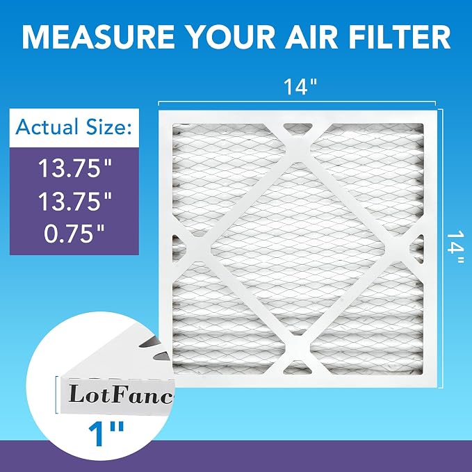 LotFancy 14x14x1 Air Filter MERV 11 6-Pack, Electrostatic Pleated AC Furnace - Image 2