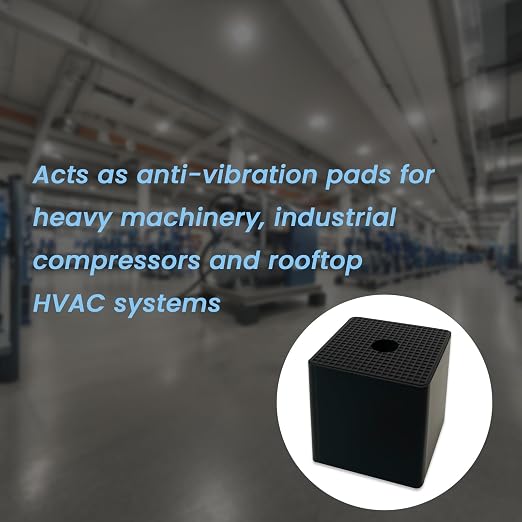 Rubber Anti-Vibration Pads & Shock Absorbing Pads 4 Pack, 50×50×50 mm Thick - Image 3