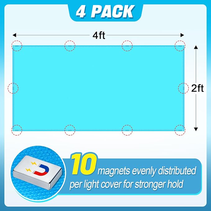 Fluorescent Light Covers with 10 Strong Magnets - Image 5