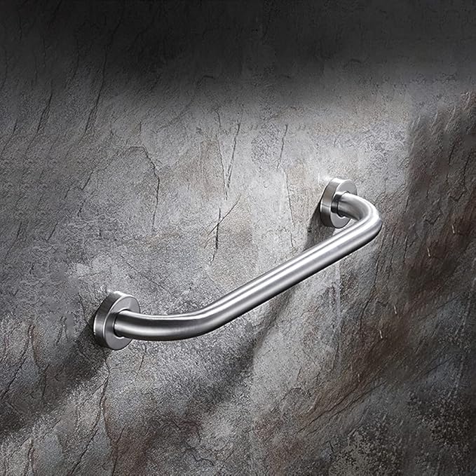 Stainless Steel Bathroom Safety Shower Grab Bar, Anti Slip Bathtubs Grab Bars,Toilet Assist Saft Handle Handrail ADA Compliant 500lbs for Handicap Elderly Senior (Brushed, 18 Inches 2 Pack)