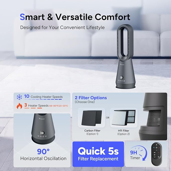 3-in-1 Bladeless Tower Fan - Image 7