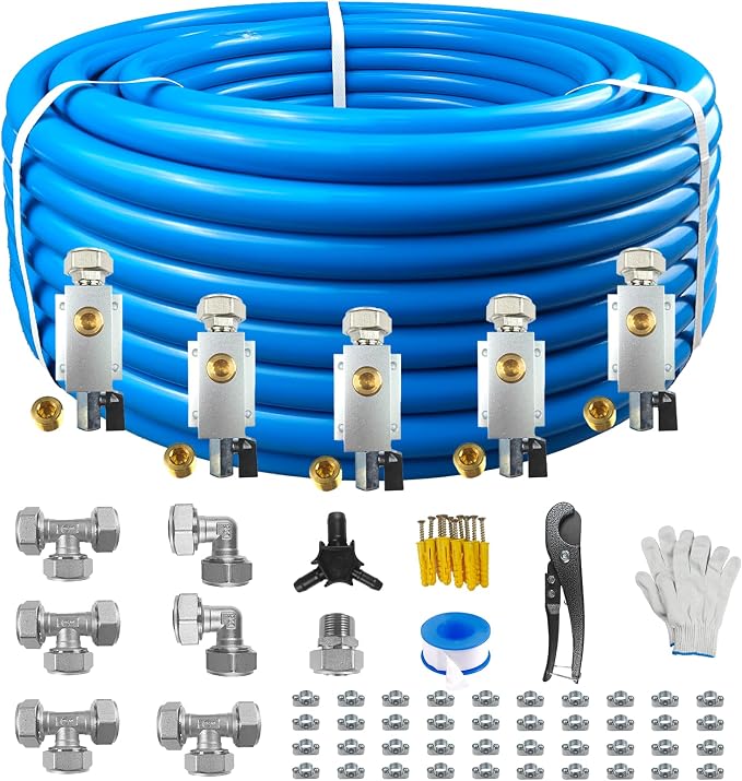 Compressed Air Line Kit, 3/4" x 50' 120’&200'&300' HDPE-Aluminum-HDPE Piping by Unknown