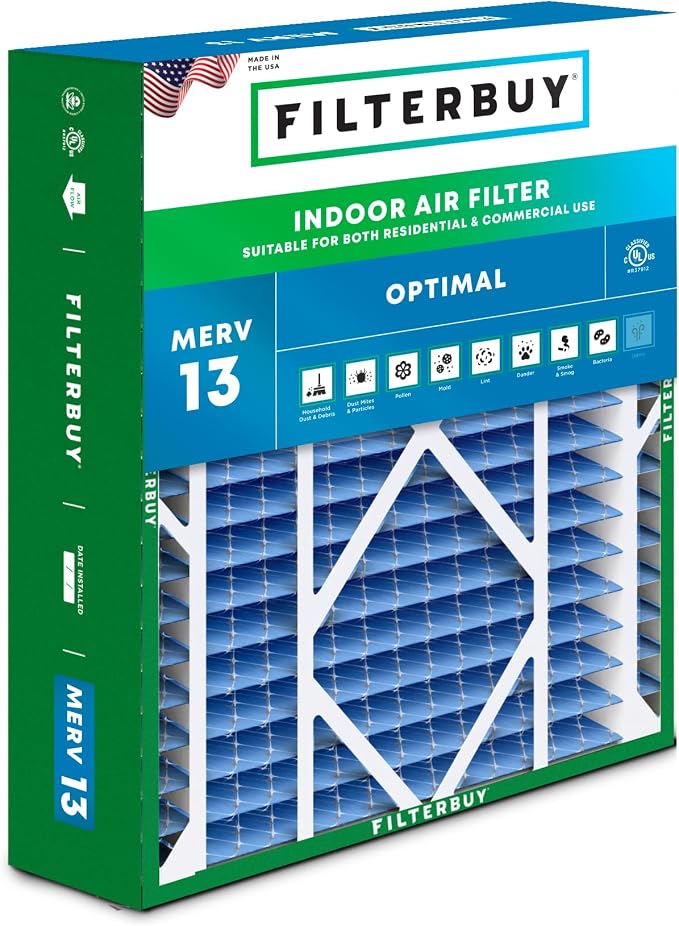 Filterbuy 20x21x5 Air Filter MERV 13 Optimal Smoke & Allergy Defense, by Filterbuy