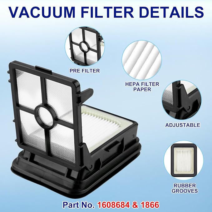 Lemige 2 Pack Multi-Surface Brush Roll 1868 + 2 Pack Vacuum Filter 1866 - Image 8
