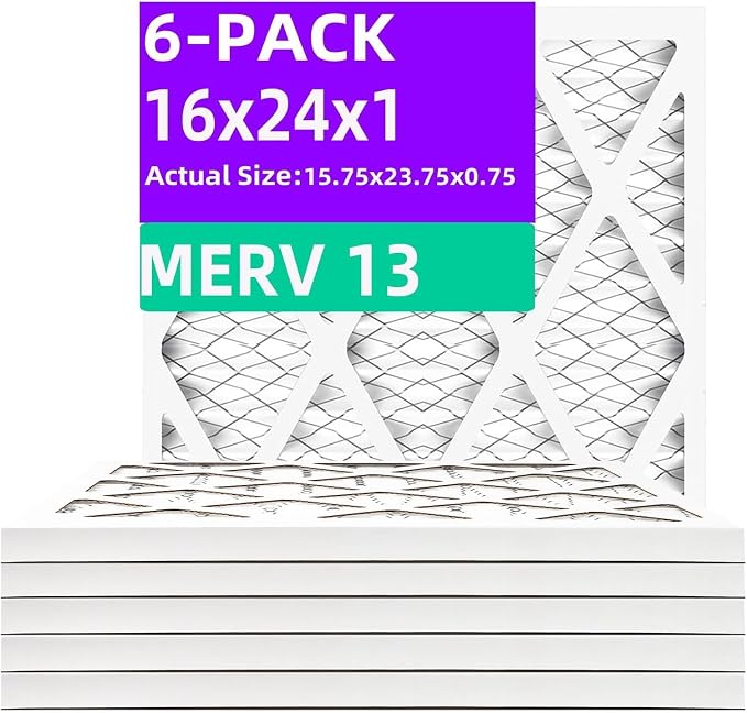 16x24x1 MERV 13 Pleated Air Filter MPR 1900 & FPR 10, Furnace Air Filters by Qingzhug
