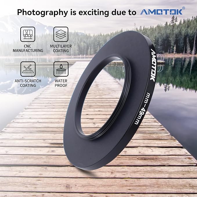 42mm Lens to 49mm Camera Lens Adapter, 42mm to 49mm Filter Step up Ring Adapter - Image 2