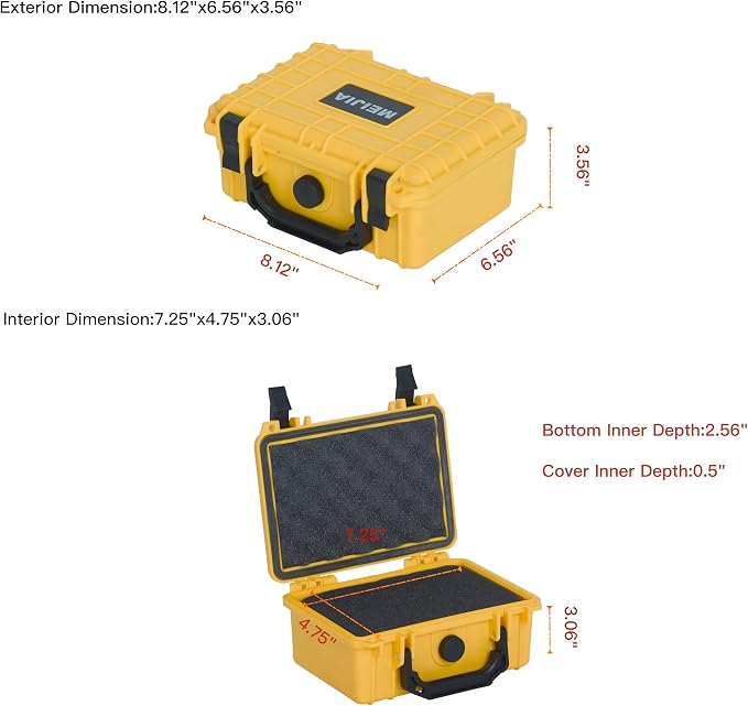 MEIJIA IP67 waterproof hard compact case, Customizable Fit Foam, 8.12”x6.56”x - Image 5