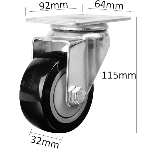 Finnhomy 3 Inch Swivel Casters Wheels Set of 4 Heavy Duty Plate Casters Premium - Image 3