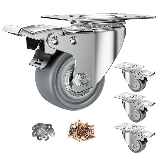 2" Swivel Plate Casters with Brake by CLOATFET