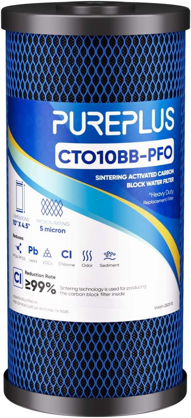 PUREPLUS 5 Micron 10" x 4.5" Whole House PFAS Removal Replacement Water Filter by PUREPLUS