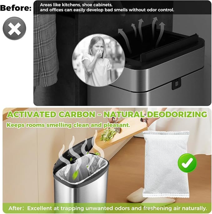 10-Pack Activated Charcoal Odor Absorber Filter Refills Compatible - Image 4