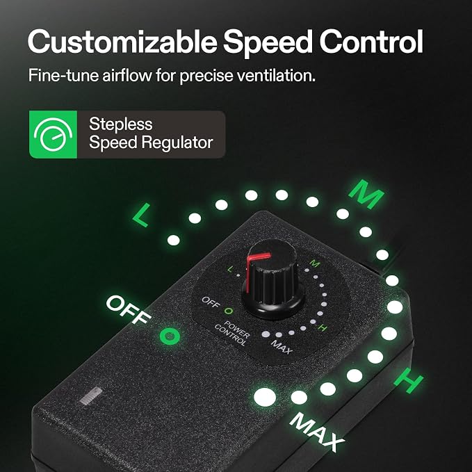 VIVOSUN 4" Inline Exhaust Fan & Speed Controller, Low Noise Workshop 130 CFM - Image 3