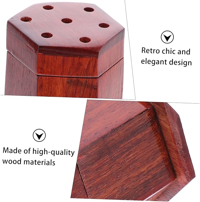 ULTECHNOVO 2pcs Hexagonal Wooden Incense Burner Decorative Censer - Image 3