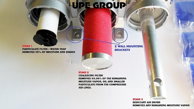 HEAVY DUTY INDUSTRIAL 3 STAGE COMPRESSED AIR CLEANER MOISTURE TRAP, COALESCING - Image 4