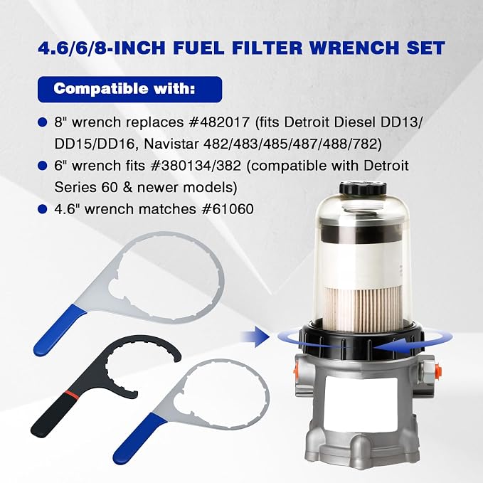 4.6/6/8-Inch Fuel Filter Wrench Set Compatible - Image 2