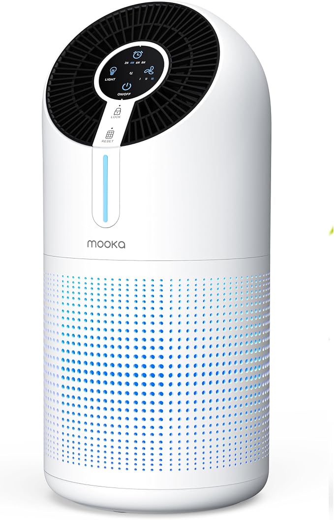 MOOKA Air Purifiers for Home Large Room up to 1095ft², H13 HEPA Filter Air by MOOKA