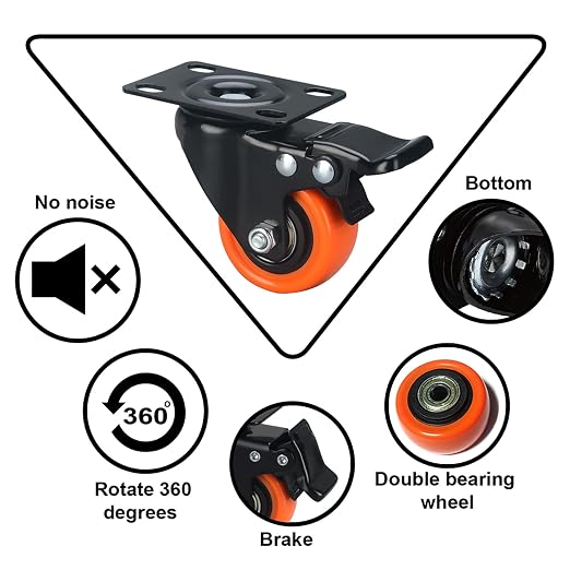 2" Caster Wheels Set of 24, Heavy Duty - Image 4