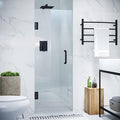 ANZZI 70" x 24" Frameless Shower Door in Matte Black,Water Repellent Glass Shower Door with Seal Strip Parts and Handle, 5/16 Glass Hinged Shower Door with Handle (SD-AZ09-01MB)