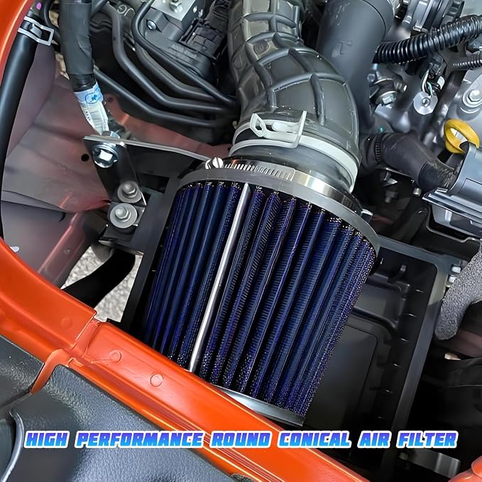 Clamp-On Car Air Intake Filter, 3 In/3.5 In/4 In Three Size High-Flow Washable - Image 4