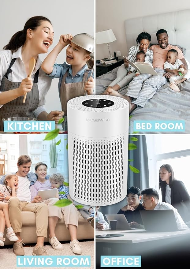 MEGAWISE Air Purifier EPI235A for Small Rooms | H13 True HEPA Filter | Removes - Image 5