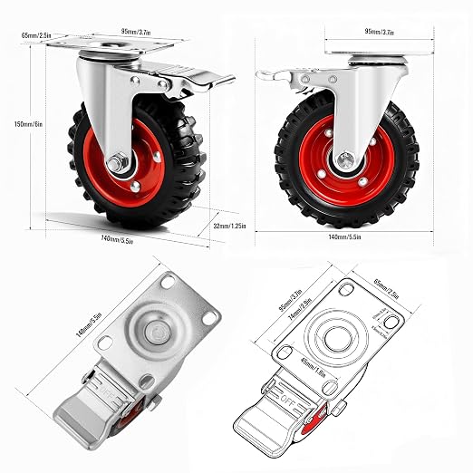 5 Inch Caster Wheels Heavy Duty - Image 6