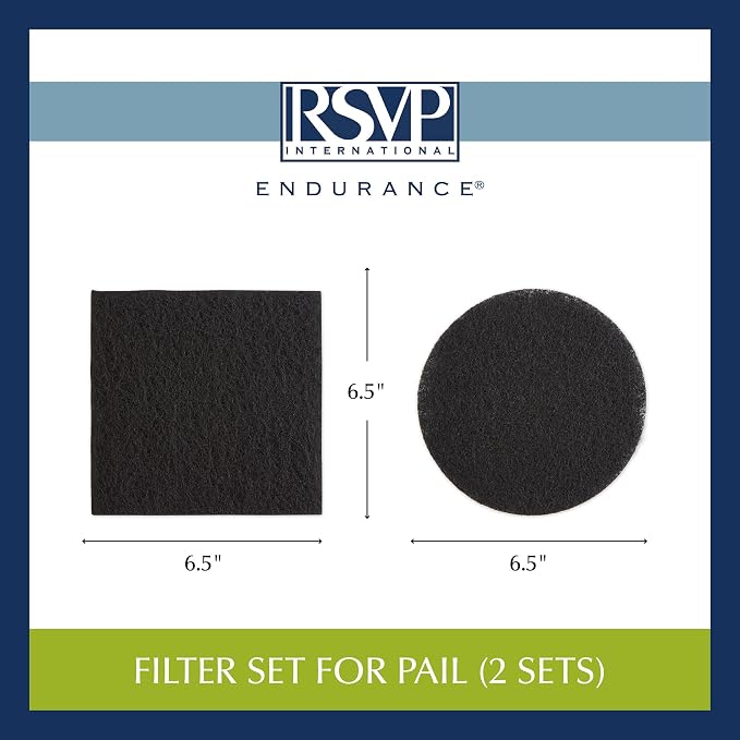 RSVP International Charcoal Compost Bin Filter 2-Piece Set Helps Keep Kitchen - Image 5