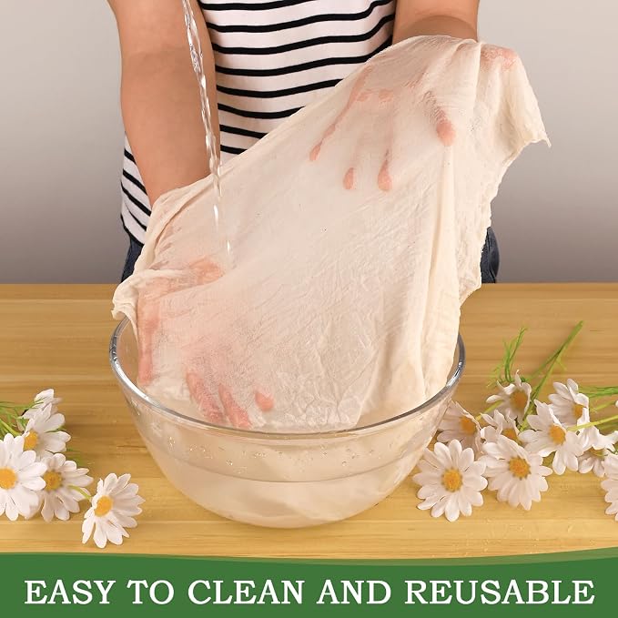 WMKGG 9 PCS Reusable Unbleached Cotton Cheese Cloth 20x20 Inch, Grade 100 - Image 7