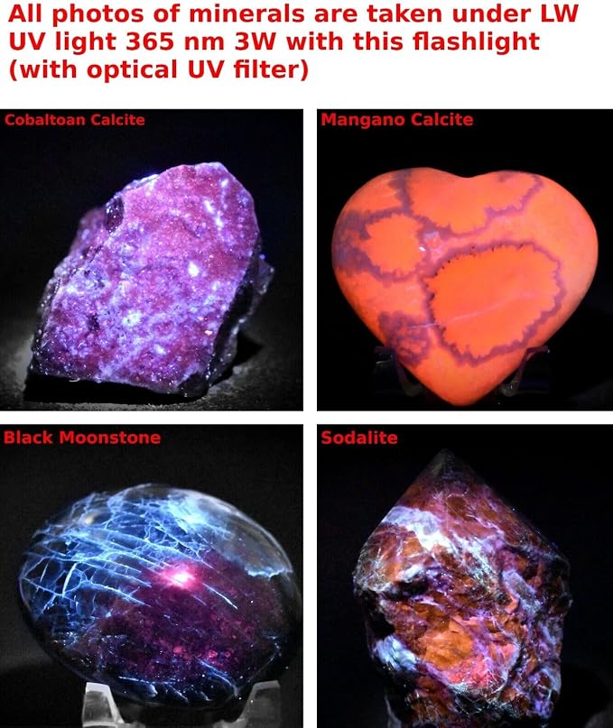 Flashlight for Fluorescence/Glowing Mineral Crystal Lightweight Powerful 3 Watt - Image 3